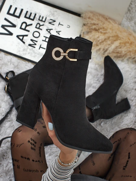 Damen Stiefeletten Öko-Wildleder mit Blockabsatz Victi