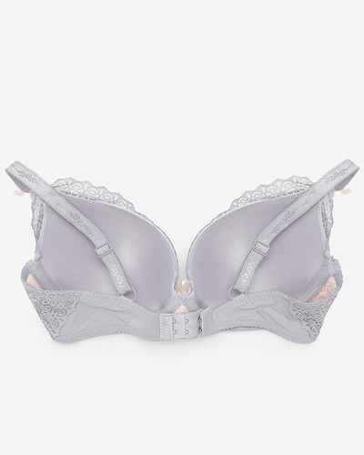Grauer und rosa Damen-Spitzen-BH - Underwear