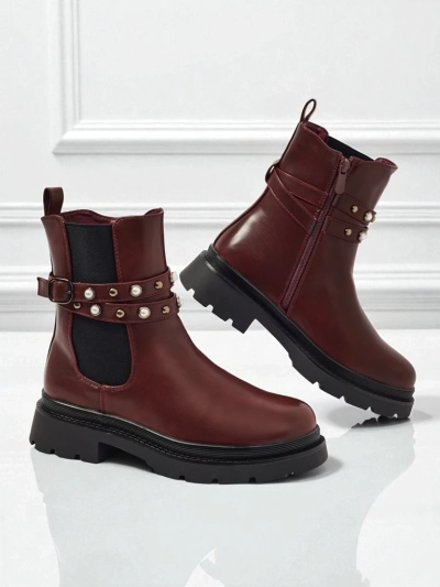 Höhere Damenstiefeletten aus Öko-Leder Pearl Mist