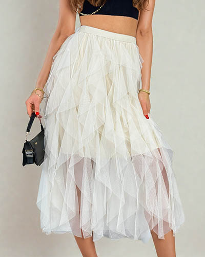 Royalfashion Doppellagiger Midirock für Damen