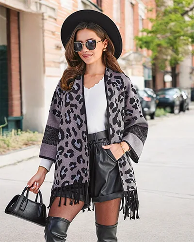 Royalfashion Damenponcho mit Print