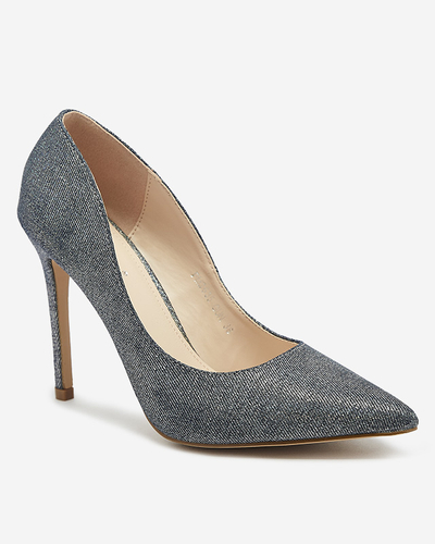 Graphitfarbene holografische Damen-Stiletto-Pumps Soddo- Footwear