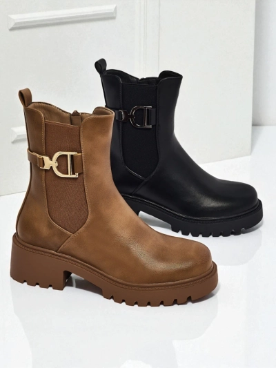 Höhere Damenstiefeletten aus Öko-Leder Ovella