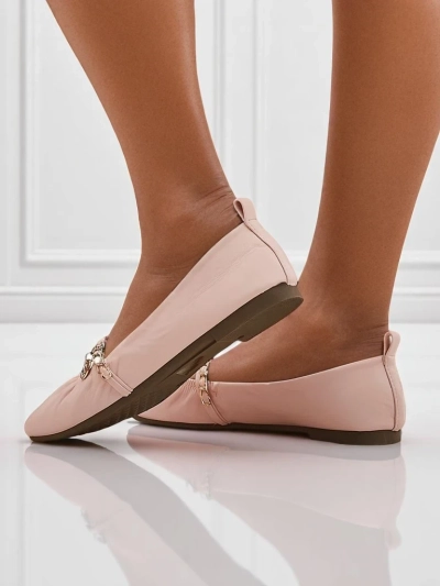 Rosa Callista Ballerinas aus Öko-Leder mit Kette – stilvoll für Frühling und Sommer