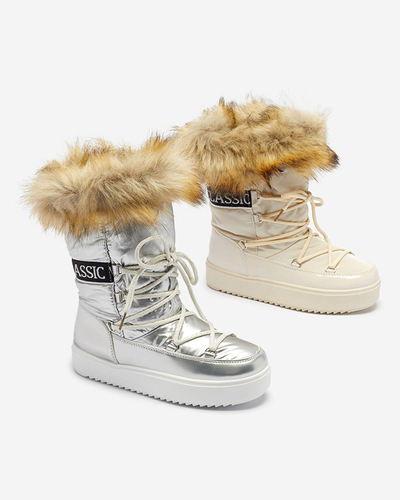 Silber lackierte Schneestiefel für Damen Fursav - Footwear