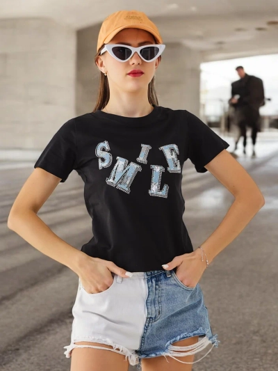 Royalfashion Damen Baumwollbluse mit der Aufschrift