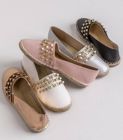 Silberne Damen-Espadrilles mit Anchu-Nieten - Schuhe 1