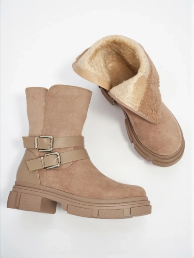 Höhere Damenstiefeletten aus Öko-Wildleder Callire