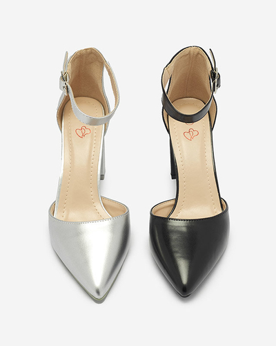 OUTLET Damen Pumps auf einem Pfosten in schwarzer Farbe- Schuhe