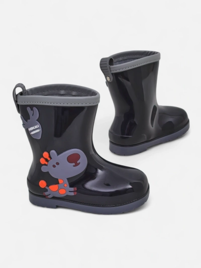 Royalfashion Kinder-Regenstiefel mit Funny Time Patches