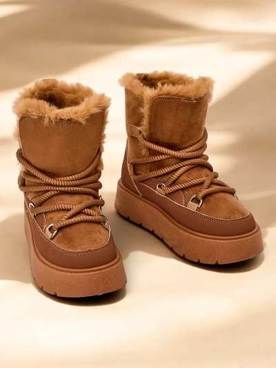 Royalfashion Damen Schnürschnee Stiefel Liloz