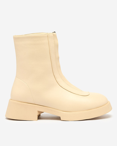 Royalfashion Beige Etiuse Damenstiefel mit flachem Absatz