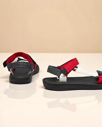 Luna Damen Sandalen Rot-Schwarz Synthetisch für den Sommer