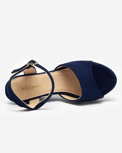 Marineblaue Keilsandalen für Damen Nalem - Schuhe