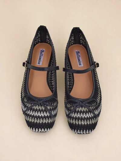 Royalfashion Damen-Ballerinas aus gewebtem Stoff mit Riemen Vanot