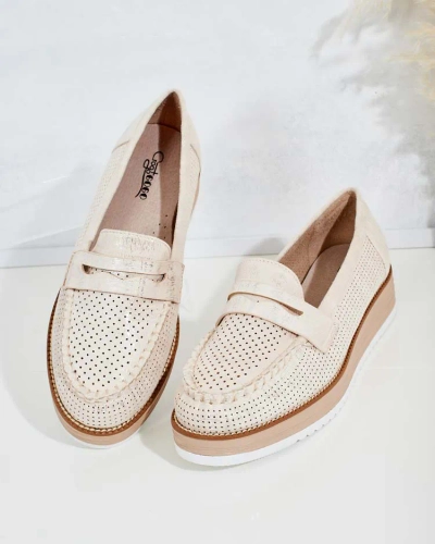 Royalfashion Durchbrochene Damen Mokassins Moell