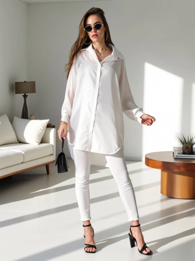 Royalfashion Langes Oversized-Damenshirt