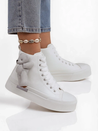 Royalfashion Damen-Sneaker mit hohem Schaft und Tedi-Bär