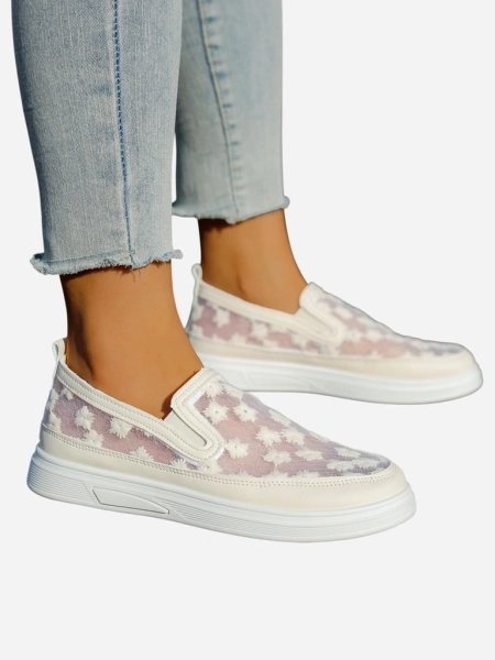 Royalfashion Жіночі мокасини з сітки з квітами Emzos