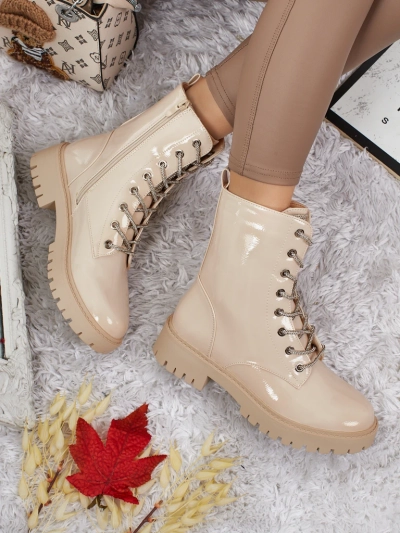 Lackierte Damen Schnürstiefeletten Fjorra