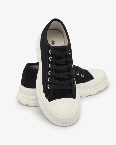 Royalfashion Schwarze Damen Plateau-Sneakers Spollero