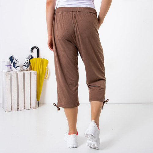 Коричневі жіночі бриджі з кишенями PLUS SIZE