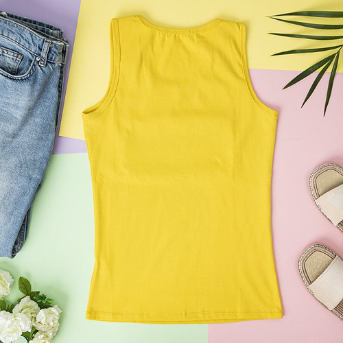 Жовтий жіночий топ зі стразами