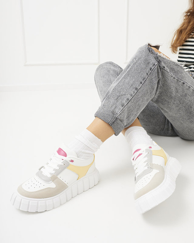 Nortelo beige und weiße Damen Sportschuhe - Schuhe