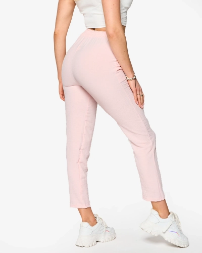 Hellrosa gerade Damenhose aus Stoff - Kleidung