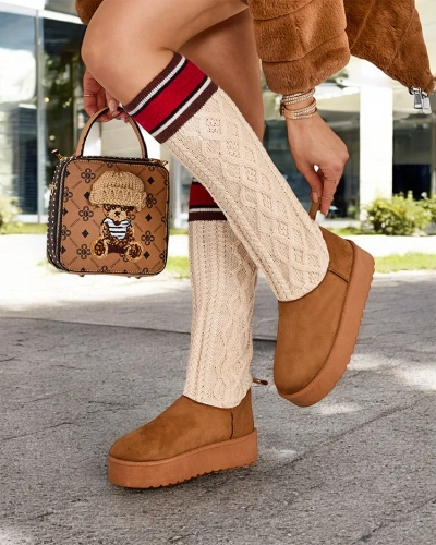 Royalfashion Damen Schneestiefel mit einer sockenähnlichen Schaft Kokumi