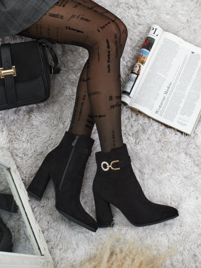 Damen Stiefeletten Öko-Wildleder mit Blockabsatz Victi