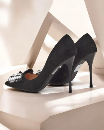 Royalfashion Damen hochhackige Schuhe mit einer Schleife Cocarte
