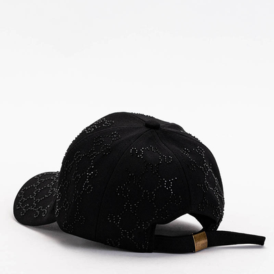 Schwarze Damen-Baseballmütze mit Zirkonia - Accessoires
