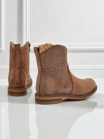 Royalfashion Damen Stiefeletten mit Ajourmuster Toffas