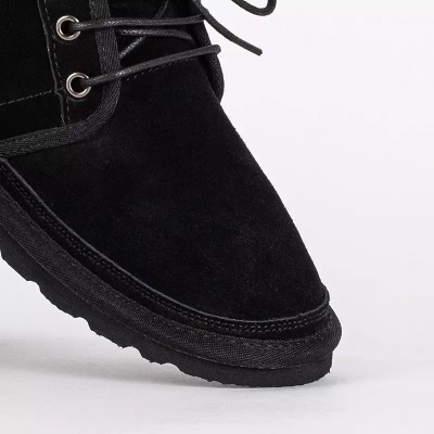OUTLET Schwarze Kinder-Schnür-Schneestiefel Tibilis - Schuhe