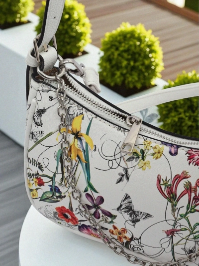Royalfashion Kleine Damenhandtasche aus Kunstleder mit Blumen Lily Bloom