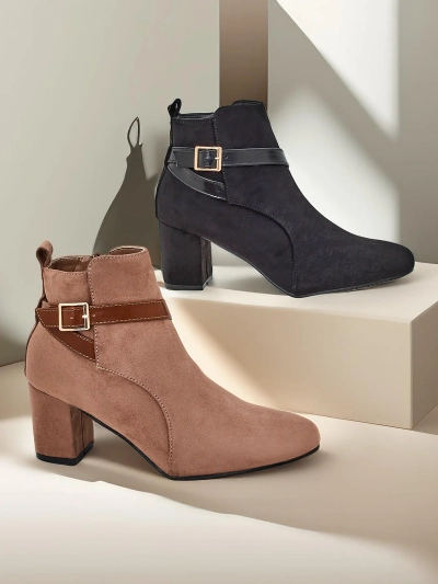 Royalfashion Damen Chunky Heel Knöchelstiefel Eloron