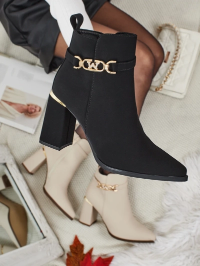 Damen Stiefeletten Öko-Wildleder mit Blockabsatz Ostirena