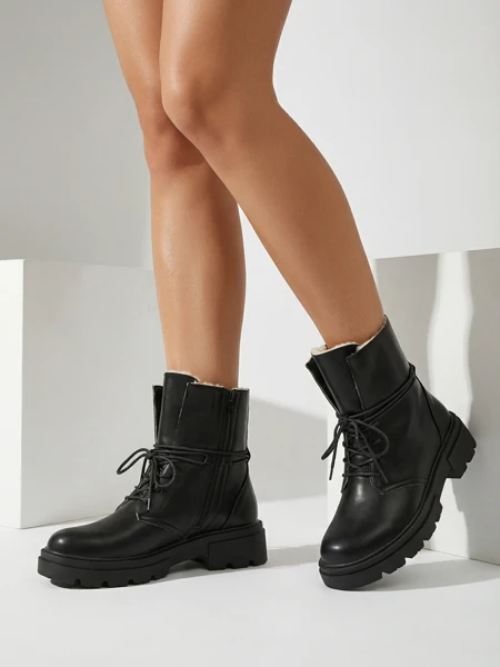 Damenstiefel Luna Schwarz Leder Elegant für den Winter