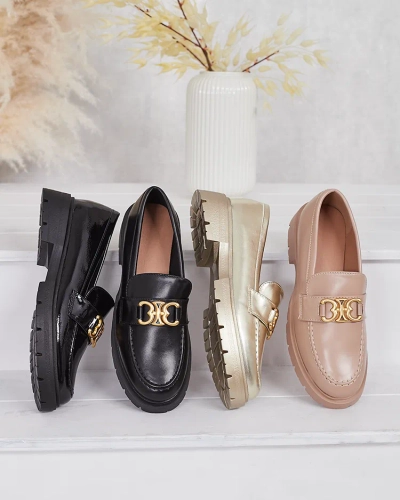 Goldene Chloé Mokassins Eleganter Damenstil
