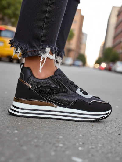 Royalfashion Damen Sneakers mit Glitzer Borovis
