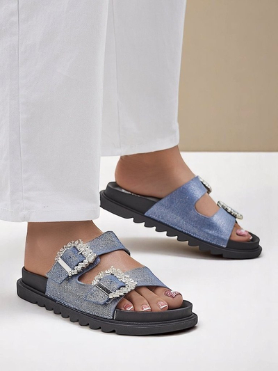 Royalfashion Damen-Slides mit Schnallen Mrs Aurora