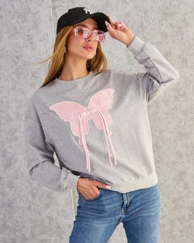 Жіночий бавовняний світшот з тонким принтом Royalfashion