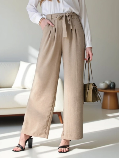 Royalfashion Damenweite Hose mit Gürtel