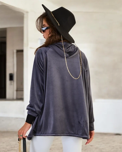 Royalfashion Women's Unzipped Hooded Sweatshirt