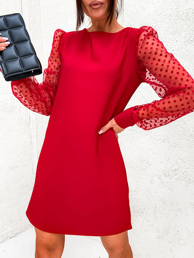 Royalfashion Klassisches knielanges Damenkleid in Rot