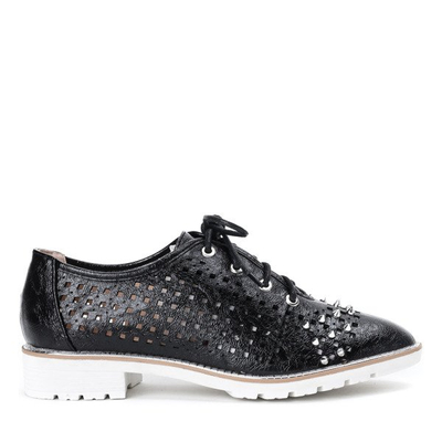 Schwarze durchbrochene Schuhe mit Nieten Morris - Footwear