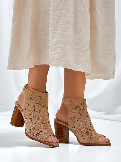 Royalfashion Damen-Cut-out-Blockabsatz-Sandalen Abetle