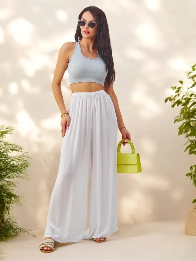 Royalfashion Viskose gerade Damenhose aus Stoff