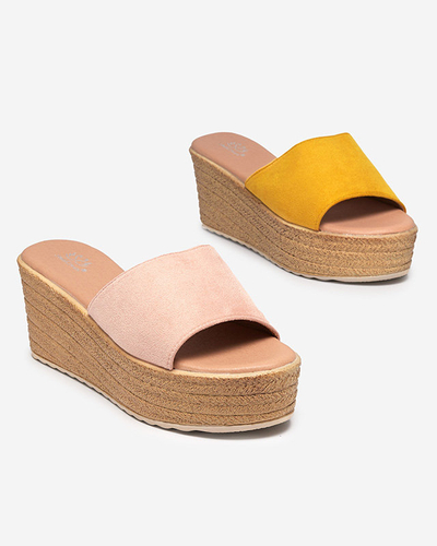 Rosafarbene Damen-Keilsandalen Bralissa - Schuhe